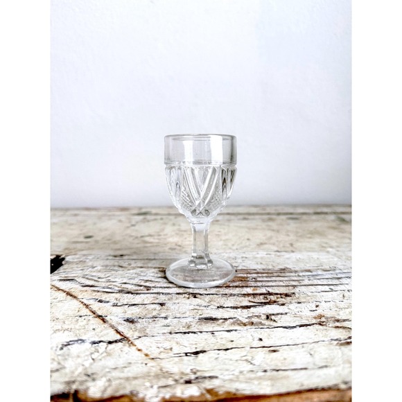 Other - Antique‎ EAPG Co-Operative Flint No. 296 Cordial Glass 1oz 3.25" Diamond Pattern